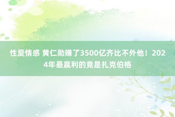 性爱情感 黄仁勋赚了3500亿齐比不外他！2024年最赢利的竟是扎克伯格