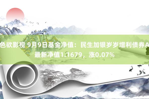 色欲影视 9月9日基金净值：民生加银岁岁增利债券A最新净值1.1679，涨0.07%