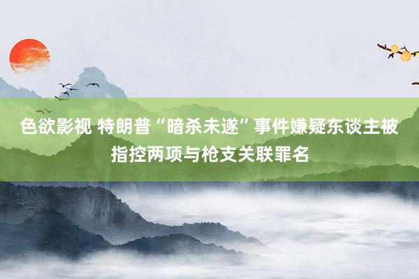 色欲影视 特朗普“暗杀未遂”事件嫌疑东谈主被指控两项与枪支关联罪名