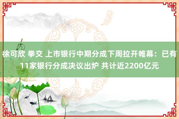 徐可欣 拳交 上市银行中期分成下周拉开帷幕：已有11家银行分成决议出炉 共计近2200亿元