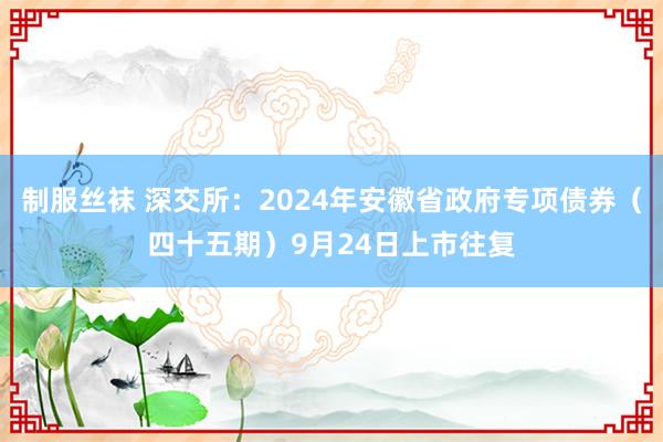 制服丝袜 深交所：2024年安徽省政府专项债券（四十五期）9月24日上市往复