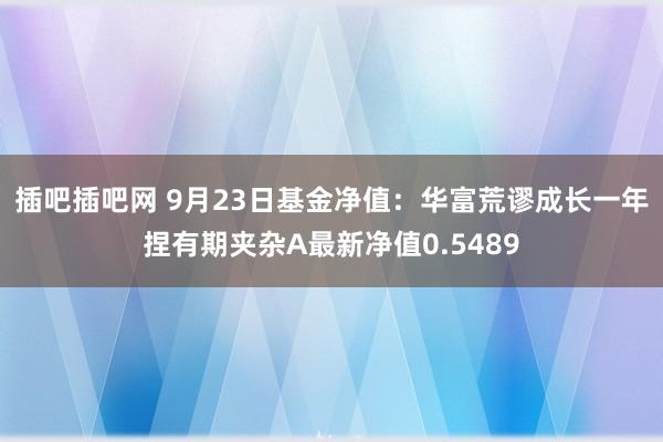 插吧插吧网 9月23日基金净值：华富荒谬成长一年捏有期夹杂A最新净值0.5489