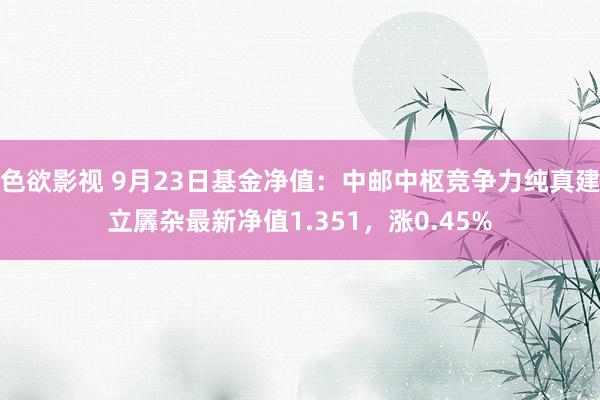 色欲影视 9月23日基金净值：中邮中枢竞争力纯真建立羼杂最新净值1.351，涨0.45%