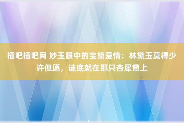 插吧插吧网 妙玉眼中的宝黛爱情：林黛玉莫得少许但愿，谜底就在那只杏犀䀉上