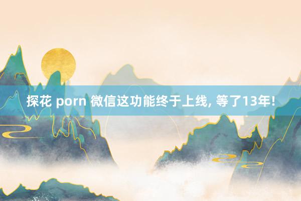 探花 porn 微信这功能终于上线， 等了13年!