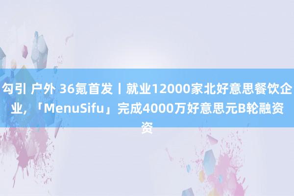 勾引 户外 36氪首发丨就业12000家北好意思餐饮企业， 「MenuSifu」完成4000万好意思元B轮融资