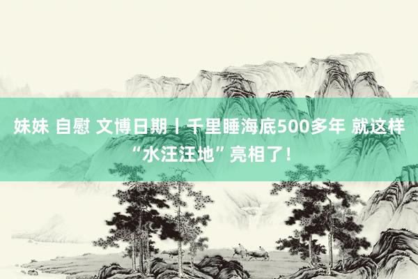 妹妹 自慰 文博日期丨千里睡海底500多年 就这样“水汪汪地”亮相了！