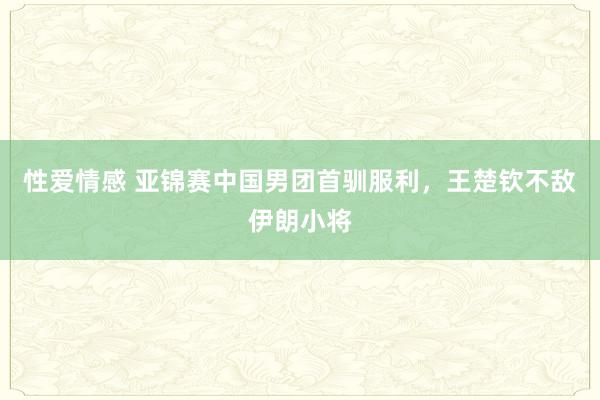 性爱情感 亚锦赛中国男团首驯服利，王楚钦不敌伊朗小将