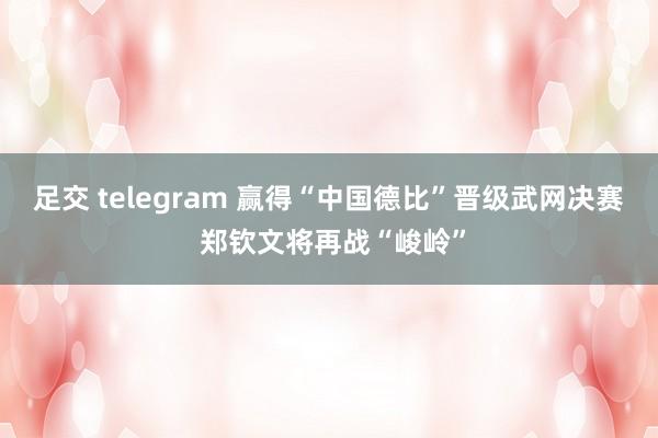 足交 telegram 赢得“中国德比”晋级武网决赛 郑钦文将再战“峻岭”