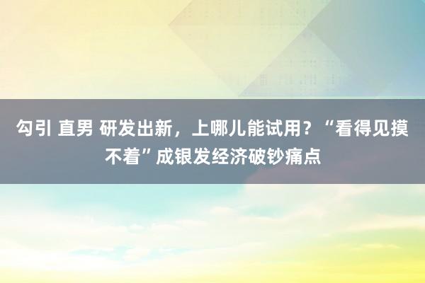 勾引 直男 研发出新，上哪儿能试用？“看得见摸不着”成银发经济破钞痛点