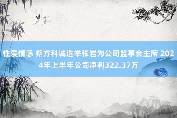 性爱情感 朔方科诚选举张岩为公司监事会主席 2024年上半年公司净利322.37万