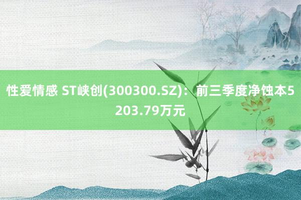 性爱情感 ST峡创(300300.SZ)：前三季度净蚀本5203.79万元