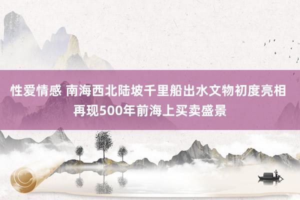 性爱情感 南海西北陆坡千里船出水文物初度亮相 再现500年前海上买卖盛景