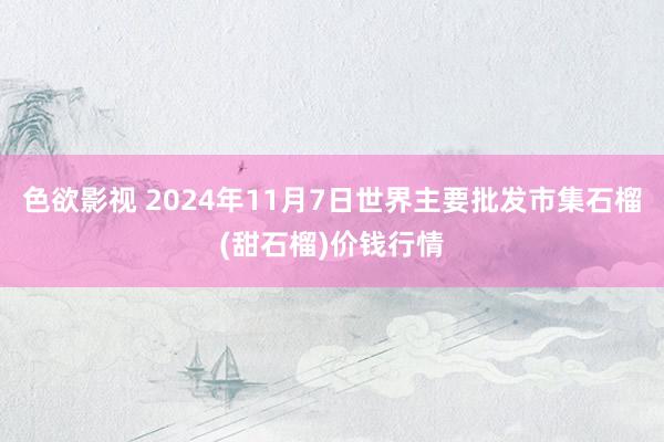 色欲影视 2024年11月7日世界主要批发市集石榴(甜石榴)价钱行情