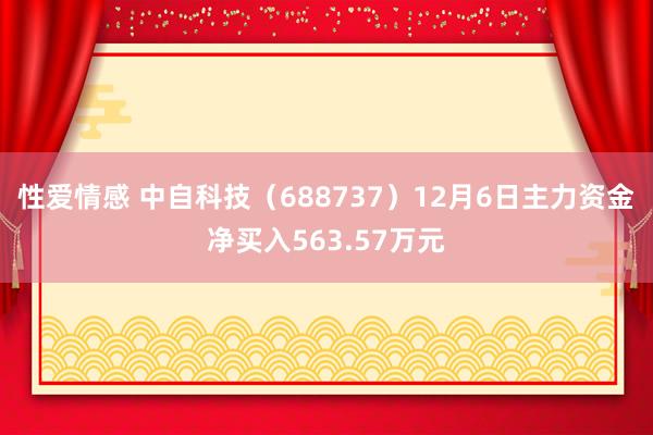 性爱情感 中自科技（688737）12月6日主力资金净买入563.57万元