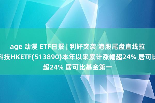 age 动漫 ETF日报 | 利好突袭 港股尾盘直线拉升！恒生科技HKETF(513890)本年以来累计涨幅超24% 居可比基金第一