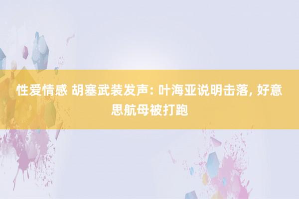 性爱情感 胡塞武装发声: 叶海亚说明击落， 好意思航母被打跑