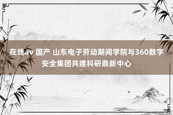 在线av 国产 山东电子劳动期间学院与360数字安全集团共建科研鼎新中心