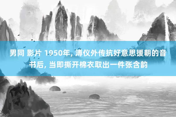 男同 影片 1950年， 溥仪外传抗好意思援朝的音书后， 当即撕开棉衣取出一件张含韵