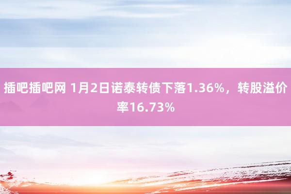 插吧插吧网 1月2日诺泰转债下落1.36%，转股溢价率16.73%