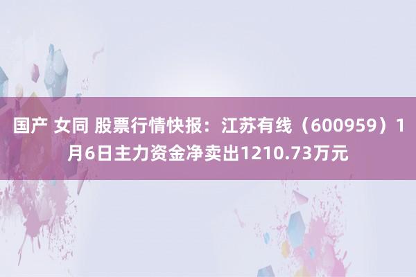 国产 女同 股票行情快报：江苏有线（600959）1月6日主力资金净卖出1210.73万元