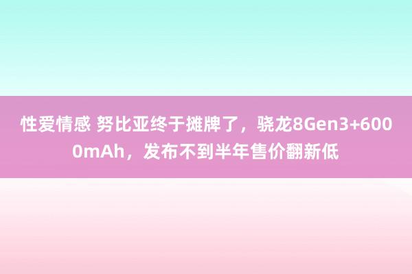 性爱情感 努比亚终于摊牌了，骁龙8Gen3+6000mAh，发布不到半年售价翻新低