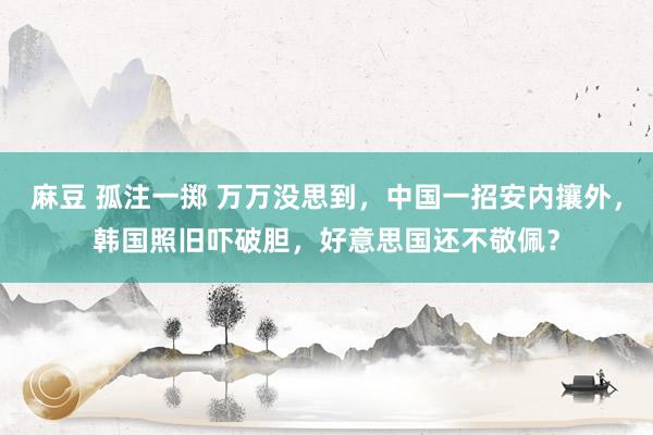 麻豆 孤注一掷 万万没思到，中国一招安内攘外，韩国照旧吓破胆，好意思国还不敬佩？